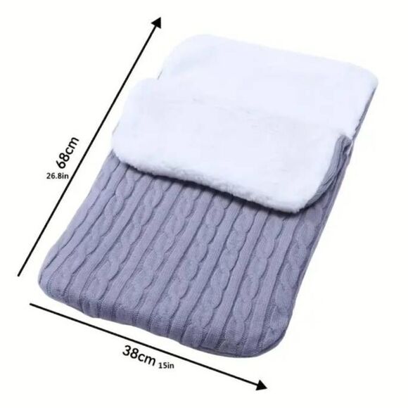 Baby Fleece Knit Gray Sleeping Bag -O - Picture 4 of 4